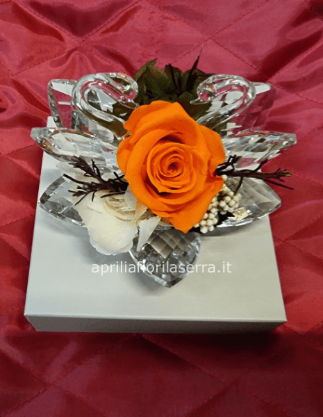 Rosa Stabilizzata con soggetto in cristallo